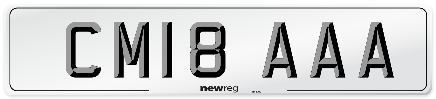 CM18 AAA Number Plate from New Reg